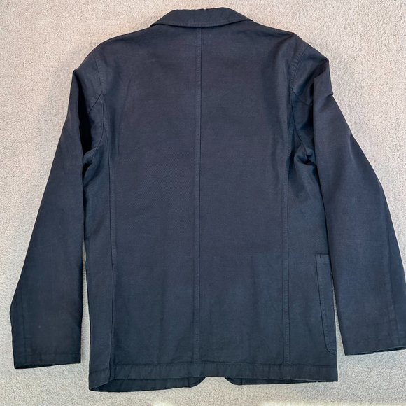 Wallace and Barnes Chore Blazer Slim Fit Cotton Linen Blend Navy Blue Size - Picture 2 of 12